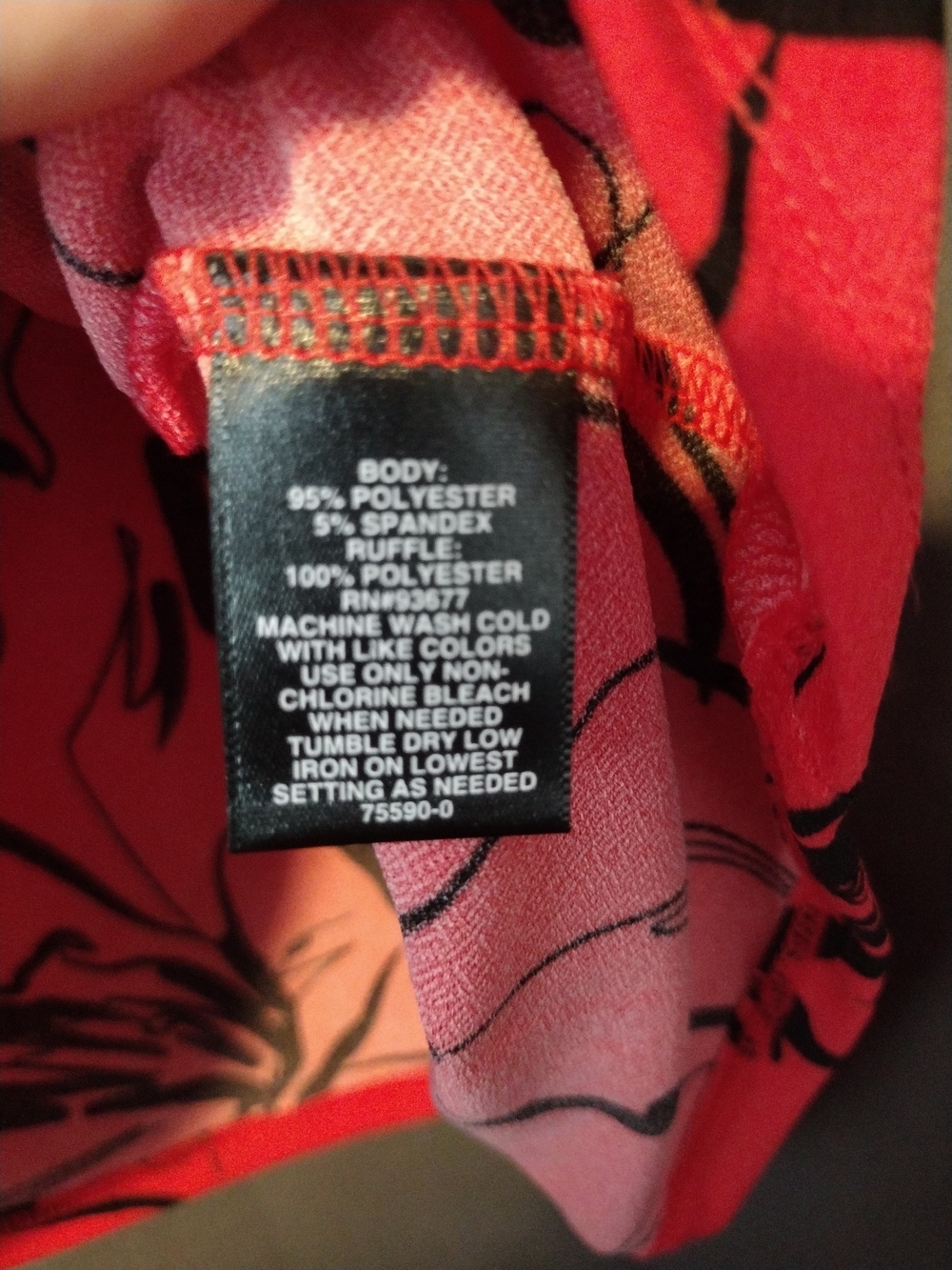 BOLD elements Red Floral Cold-Shoulder Ruffle Blouse - Picture 7 of 10
